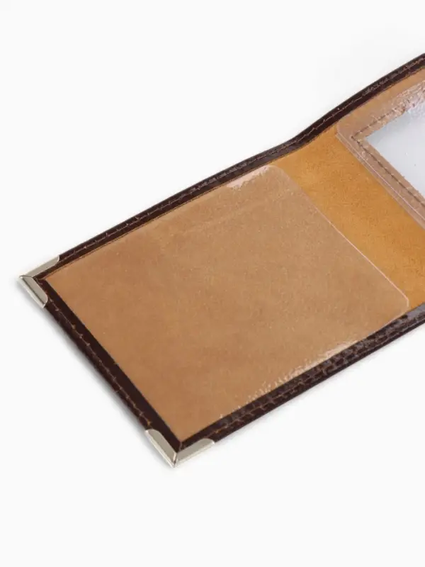 Обложка на удостоверение с окошком, коричневая