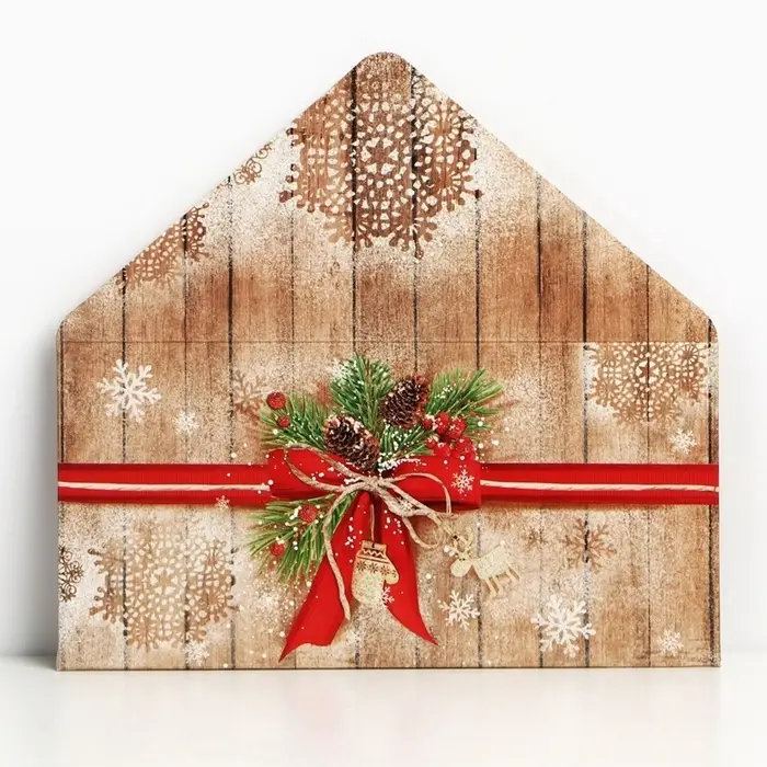 Конверт для денег &laquo;Новогодний подарок&raquo;, глиттер, 16.5&times;8 см