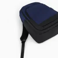 Рюкзак, 27*14*38,5 см, 2 отд 3н/карм, Комби, Водонепрон. дно, синий/черн