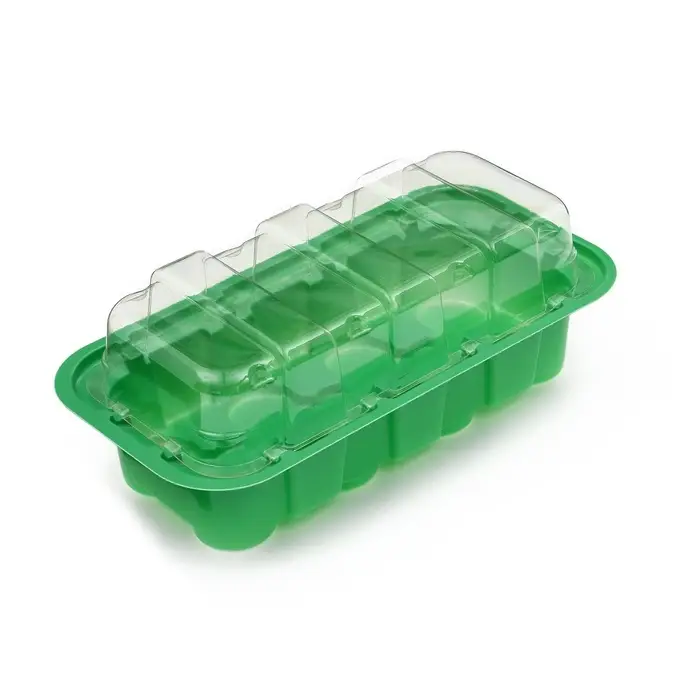 Мини - парник для рассады, 24&times;12&times;11 см, 11 ячеек под таблетки для рассады d=3 см, пластик, Greengo