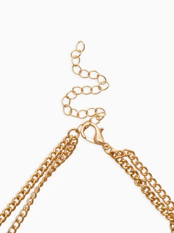 Колье цепочка &laquo;барокко&raquo;, 2 яруса, цвет золото