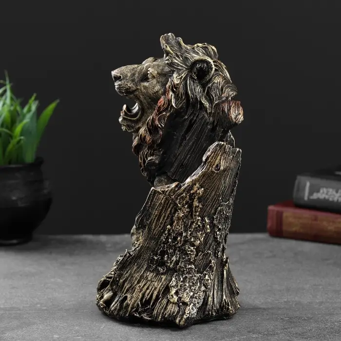 Подставка для бутылки &laquo;Лев&raquo;, под бронзу, 14&times;19&times;24 см