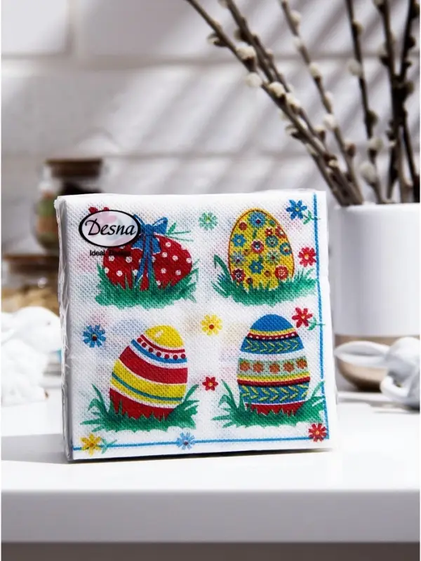 Салфетки бумажные &laquo;Пасхальные яйца&raquo;, 1 слой, 24х24 см, 40 шт