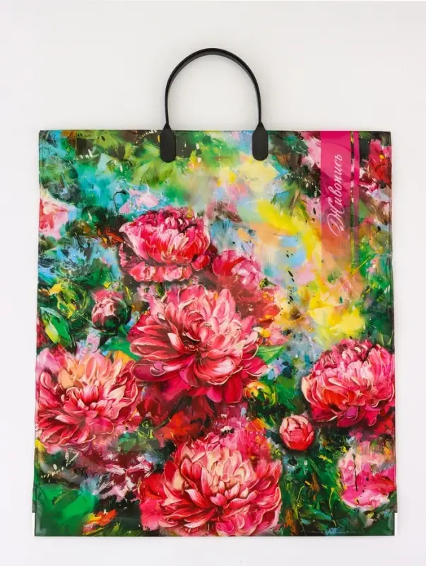 Пакет подарочный &laquo;Живопись&raquo;, полиэтиленовый с пластиковой ручкой, 40&times;44, 100 мкм