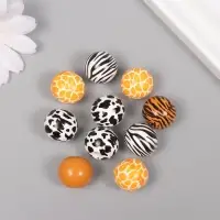 Бусины для творчества дерево "Звериный принт" набор 10 шт 1,6х1,6х1,6 см