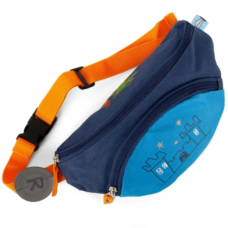 Поясная сумка детская Kiddo, синяя с голубым Поясная сумка детская Kiddo, синяя с голубым