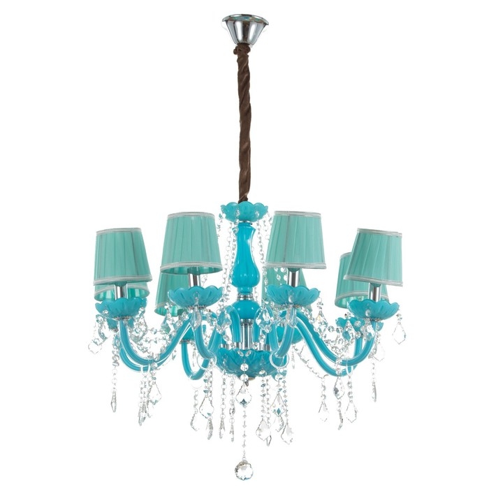 Люстра Люстра "Мария" 8хЕ14 25Вт лазурный 72х72х60-90 см BayerLux