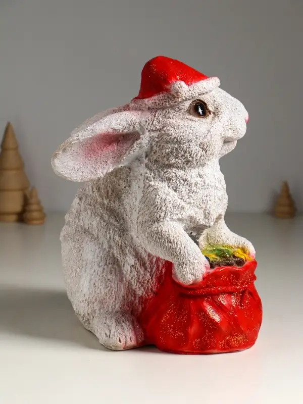 Копилка Копилка "Зайчик с мешком" с глиттером, 28 см,