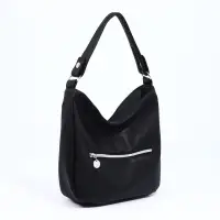 Сумка - мешок женская на молнии, 24&times;9&times;24 см, чёрная