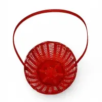 Корзина плетеная 20 х 20 х _ см, ручка h=21 см красный