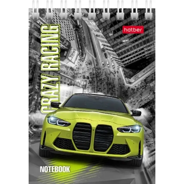 Блокнот А7, 40 листов в клетку на гребне Hatber «Автопанорама», обложка мелованный картон, блок 65 г/м², МИКС 6 видов