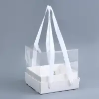 Коробка для торта с прозрачной крышкой, белая, 17&times;17&times;15 см