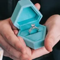 Футляр под серьги, кольцо &laquo;Кристалл&raquo;, бархатный, 6.5&times;6 см, голубой