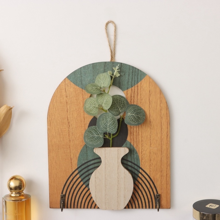 Крючки декоративные дерево Крючки декоративные дерево "Абстракция. Радуга и пятна" 1,5х19,5х23,5 см