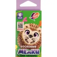 Мелки восковые, 6 цветов, &laquo;Луч&raquo;, шестигранные