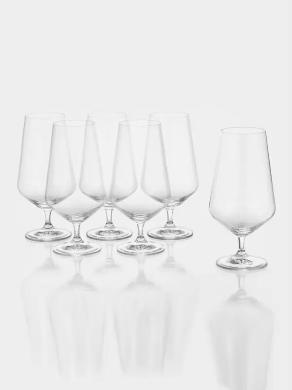 Набор бокалов для пива &laquo;Сандра&raquo;, 540 мл, 6 шт., хрустальное стекло, прозрачный