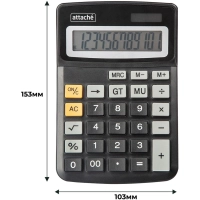 Калькулятор настольный КОМПАКТНЫЙ Attache ATC-111-12C 12-ти разрядныйчерн