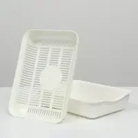 Туалет для кошек, 34.5&times;25.5&times;7.5 см, с сеткой, пластик, белый