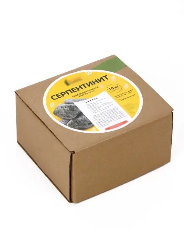 Серпентинит коробка 10 кг Обвалованный фракция 70 - 150 мм