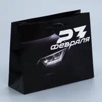 Пакет подарочный ламинированный, упаковка, «С 23 февраля», S 12 х 15 х 5.5 см