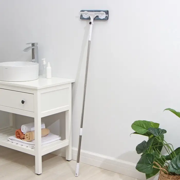 Окномойка бабочка, стальная телескопическая ручка, микрофибра, поворот на 180&deg;, 27&times;7&times;114(137) см