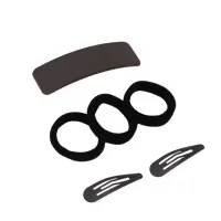 Набор для волос QF &laquo;Флоренс&raquo;, 3 резинки 6 см, заколка - автомат 9 см, 2 заколки 4.5 см, чёрный, коричневый