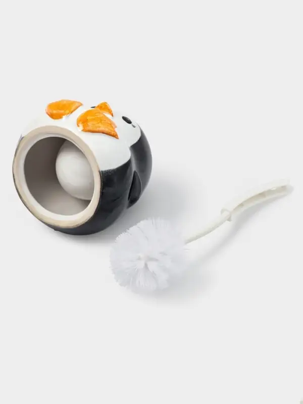 Ёршик для унитаза с подставкой &laquo;Пингвин&raquo;, фарфор