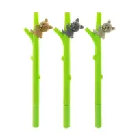 Ручка-прикол Calligrata &laquo;Мишка на бамбуке&raquo;, синий стержень, гелевая, МИКС