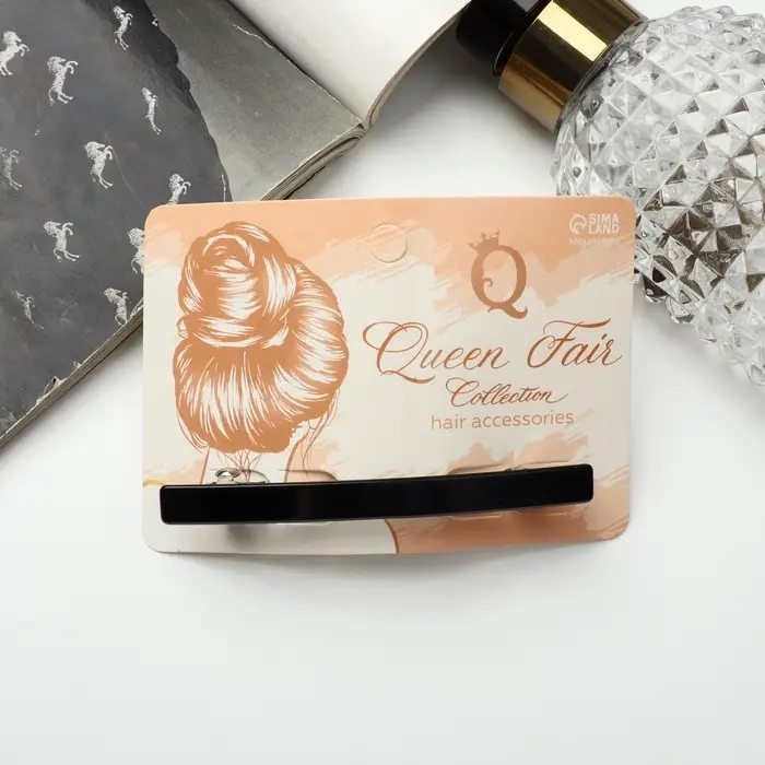 Заколка - автомат для волос &laquo;Классика&raquo;, тонкий, 8 см, чёрная