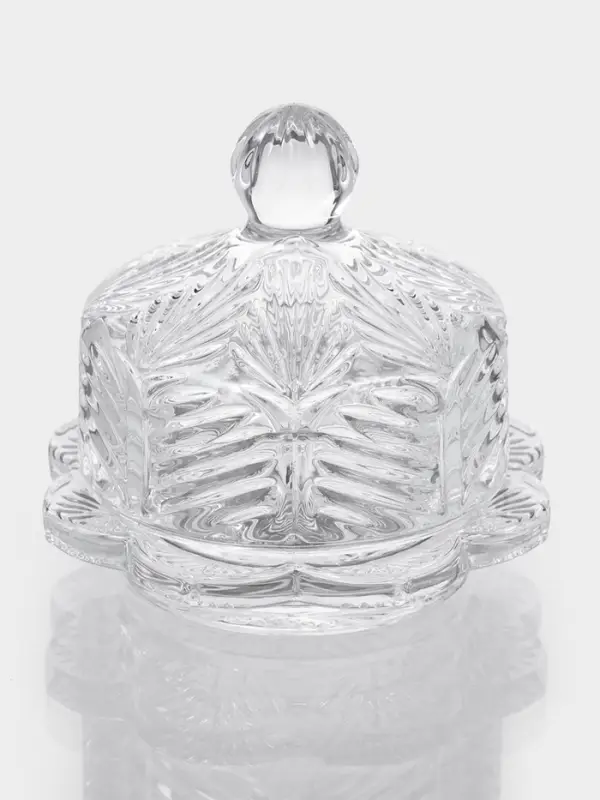 Икорница с крышкой  Икорница с крышкой "Цветок" 9х9х8,5 см, прозрачный