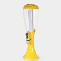 Башня пивная &laquo;Вавилон&raquo;, 3 л, колба для льда, подсветка, батарейки cr 2032, пластик, жёлтая