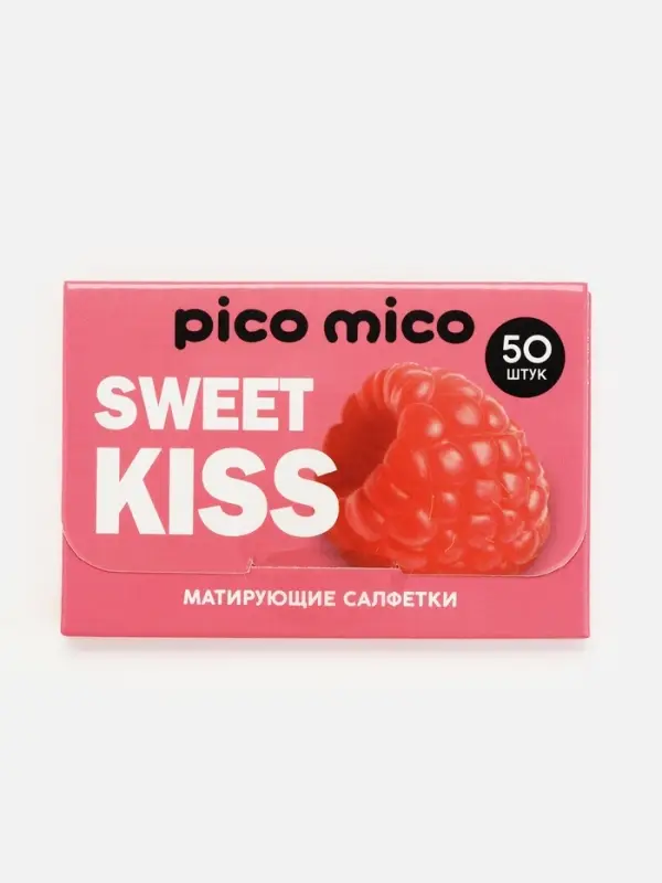 Матирующие салфетки с экстрактом малины, 50 шт., PICO MICO