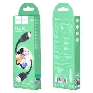 Кабель USB на MicroUSB 1M 2.4A X90 HOCO черный