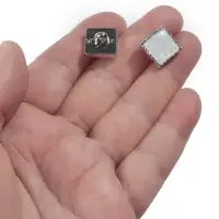 Пуговицы на ножке, пластиковые, 13&times;13 мм, набор 10 шт., цвет серебряный