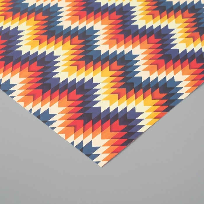 Бумага для скрапбукинга Бумага для скрапбукинга "Зигзаг" плотность 180 гр набор 5 шт 30,5х32 см