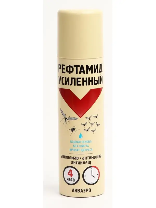 Средство от комаров, мошек и клещей &laquo; Рефтамид&raquo;, аэрозоль репеллентный, на водной основе, 150 мл