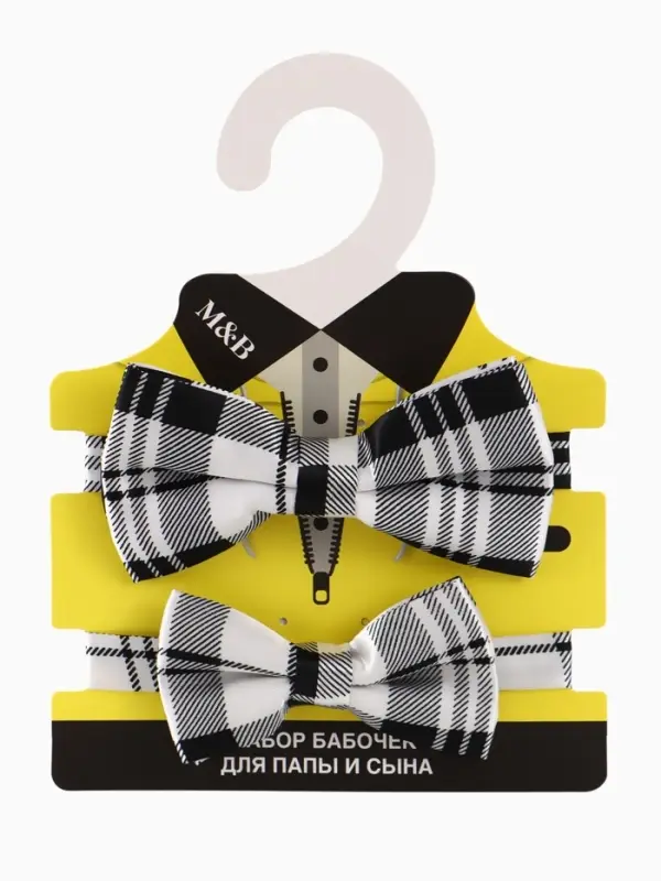 Галстук - бабочка для мальчика и папы M&B Family look, 2 шт., серый