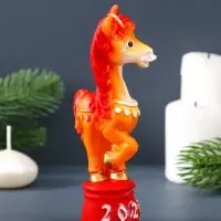 Свеча фигурная "Лошадка на тумбе" 4,5х4,5х13,5 см, цв. золотой
