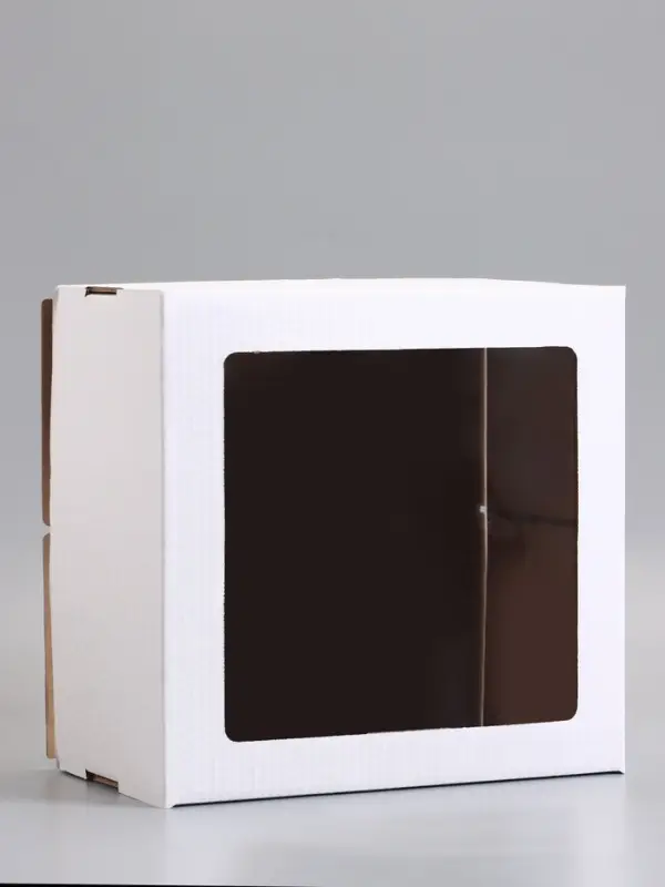 Коробка для торта, кондитерская, белая, с окном 30&times;30&times;19 см, Набор10 шт.