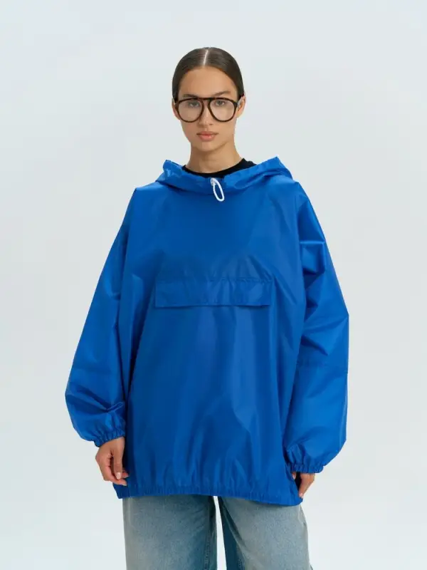 Дождевик-анорак Alatau, укороченный, синий, единый размер