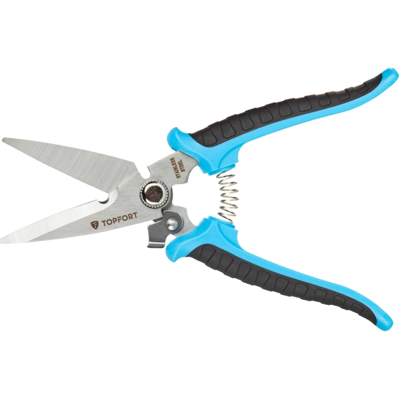 Ножницы по металлу Topfort 8 ручки прорезинованные, сталь