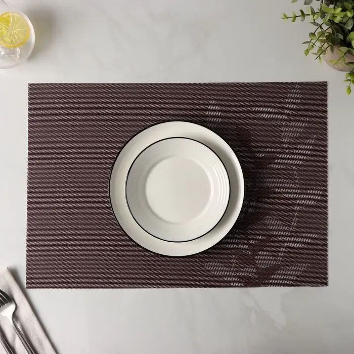 Салфетка сервировочная на стол Доляна &laquo;Росток&raquo;, 45&times;30 см, серая