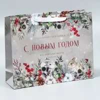 Набор пакетов крафтовых &laquo;Спешу поздравить с Новым годом&raquo;, 3 шт, 40 х 31 х 11,5 см,