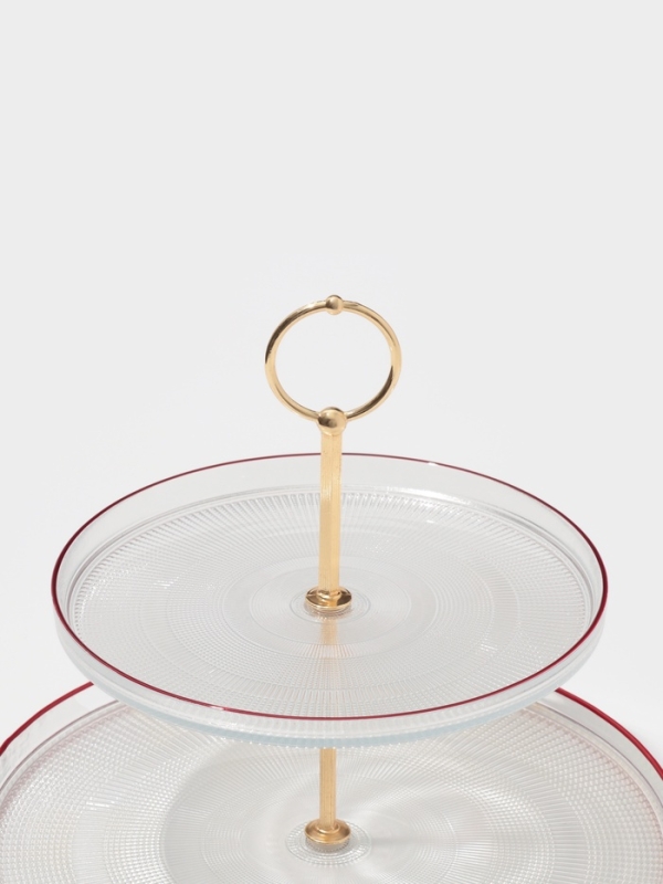 Блюдо 2-х ярусное сервировочное "Radiant" 21х28 см, цвет прозрачный