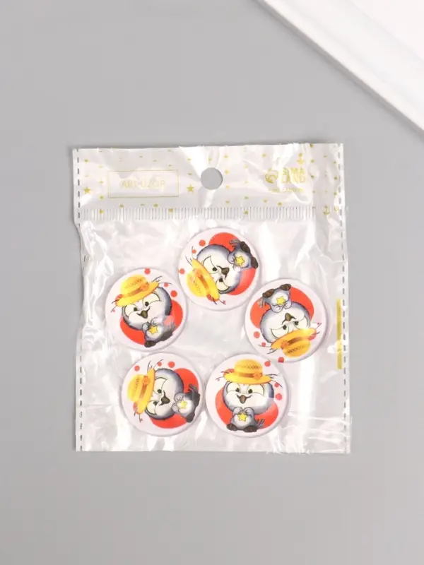 Кабошон стекло для творчества Кабошон стекло для творчества "Круг. Совушка в шляпке" 3х3 см