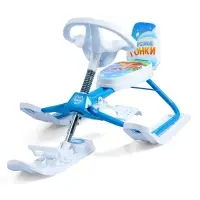 Снегокат растущий &laquo;Морозные гонки&raquo; Snow Cat, со спинкой, белый, голубой