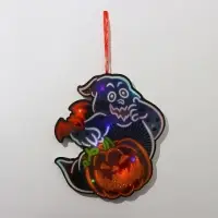 Декоративная светящаяся подвеска - украшение &laquo;Привидение и тыква&raquo;, 30.5&times;29.5 см