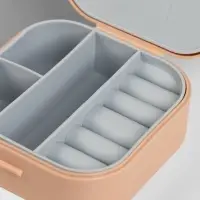 Шкатулка - органайзер для хранения украшений, 9&times;9&times;3.8 см, розовая