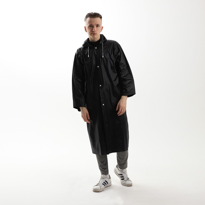 Дождевик взрослый плащ «Плащ, плащ, танцуй, танцуй», размер 42-48, 60 х 110 см, цвет чёрный Дождевик взрослый плащ «Плащ, плащ, танцуй, танцуй», размер 42-48, 60 х 110 см, цвет чёрный