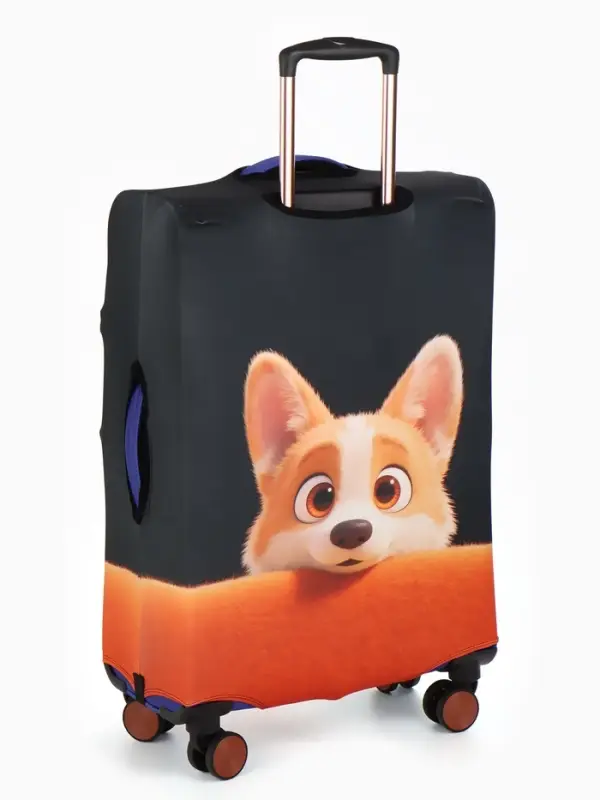 Чехол для чемодана &laquo;Корги&raquo;, 28", чёрный